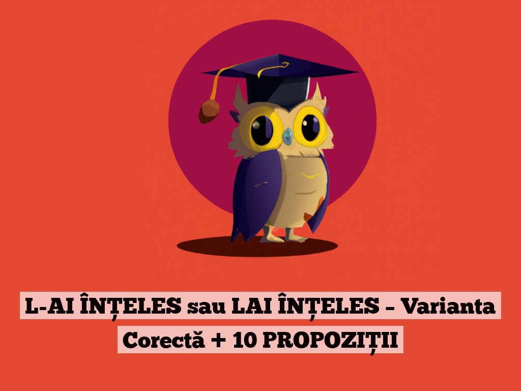 L-AI ÎNȚELES sau LAI ÎNȚELES – Varianta Corectă + 10 PROPOZIȚII