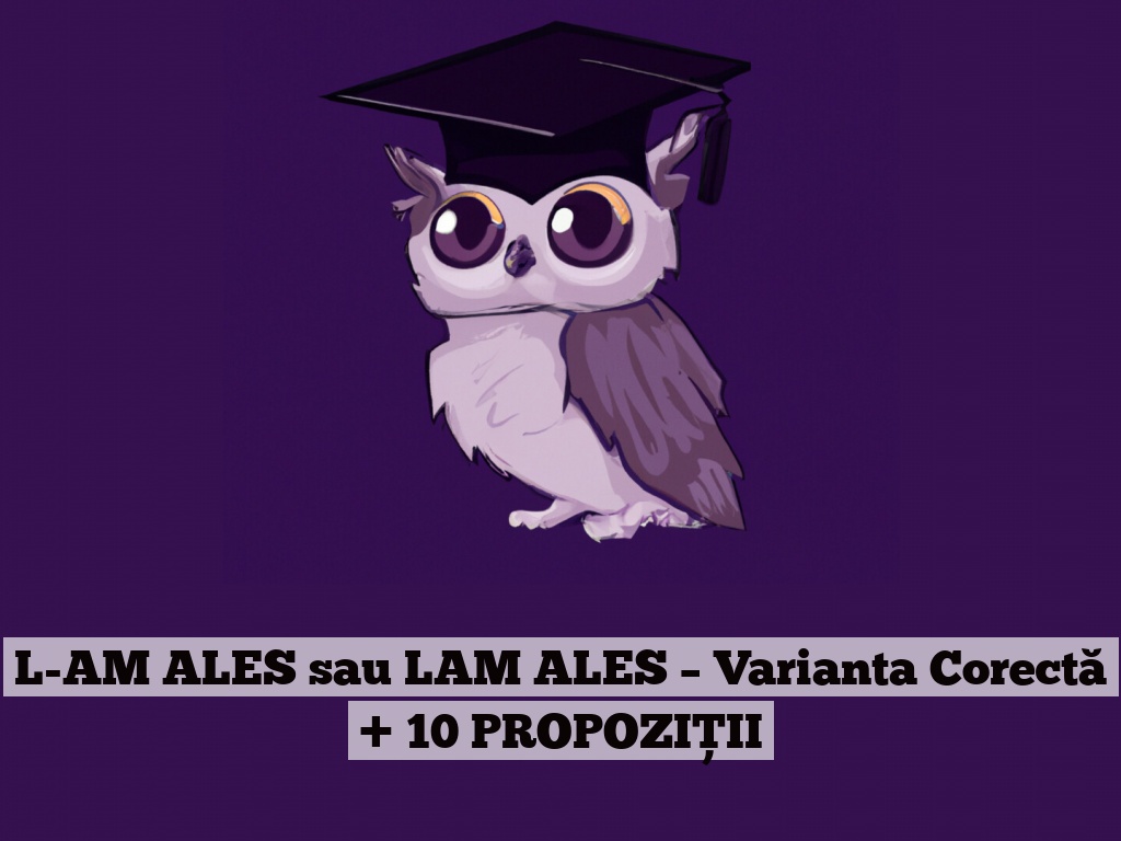 L-AM ALES sau LAM ALES – Varianta Corectă + 10 PROPOZIȚII