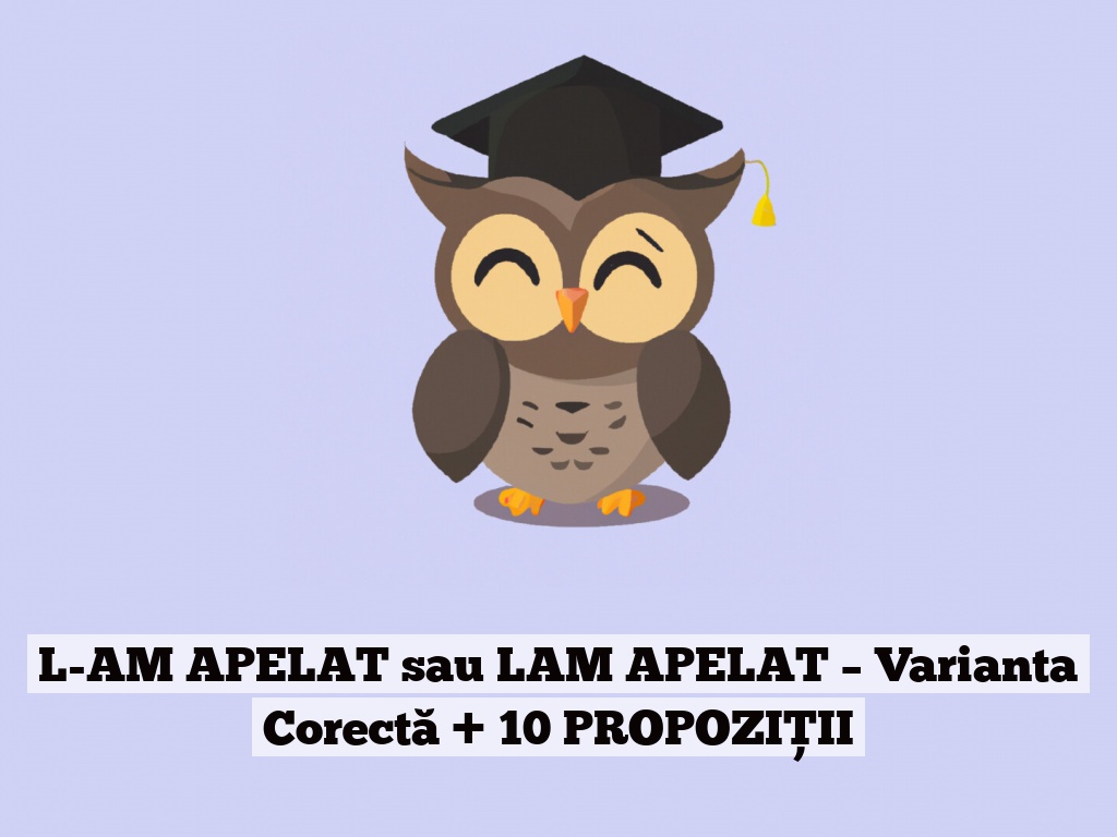 L-AM APELAT sau LAM APELAT – Varianta Corectă + 10 PROPOZIȚII