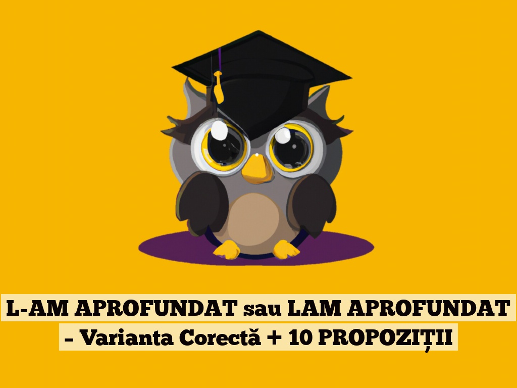 L-AM APROFUNDAT sau LAM APROFUNDAT – Varianta Corectă + 10 PROPOZIȚII