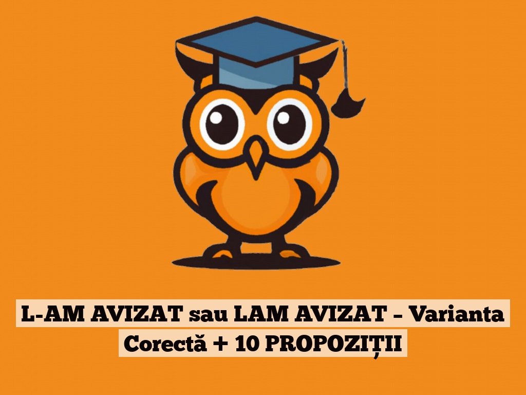 L-AM AVIZAT sau LAM AVIZAT – Varianta Corectă + 10 PROPOZIȚII