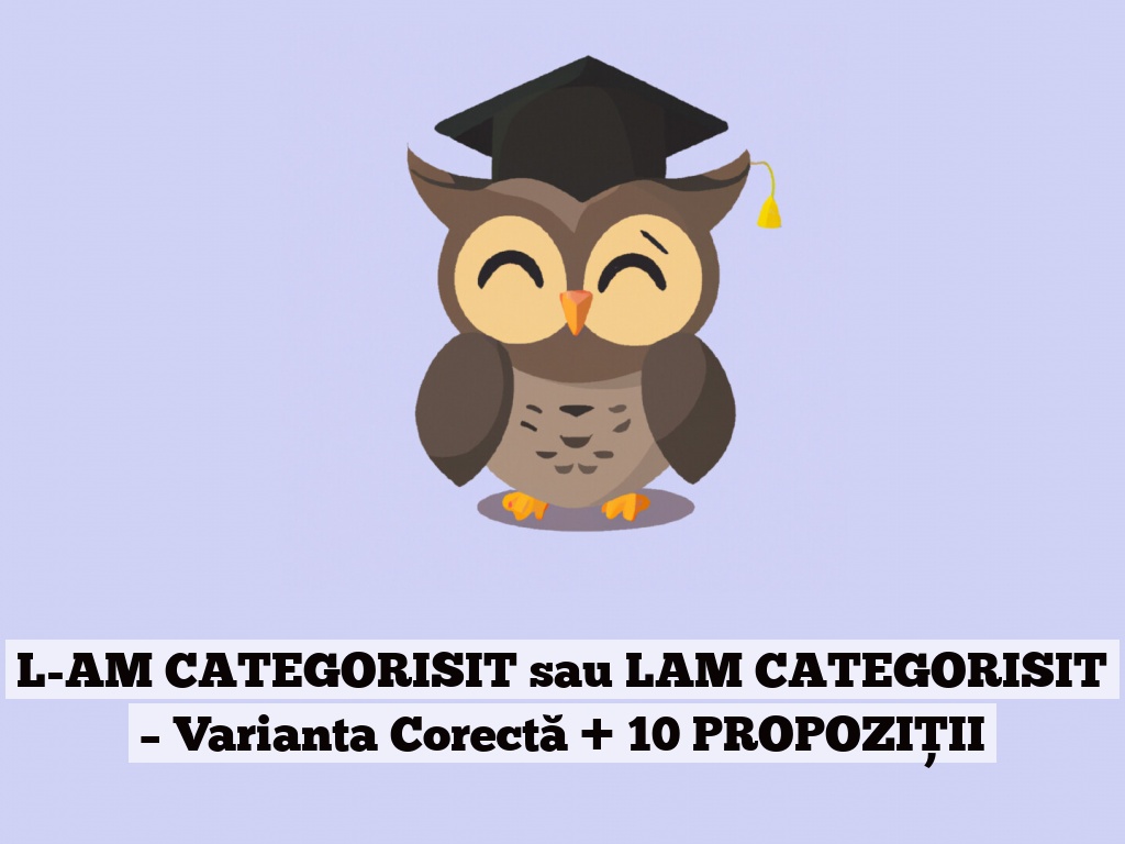 L-AM CATEGORISIT sau LAM CATEGORISIT – Varianta Corectă + 10 PROPOZIȚII