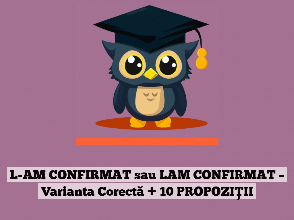 L-AM CONFIRMAT sau LAM CONFIRMAT – Varianta Corectă + 10 PROPOZIȚII