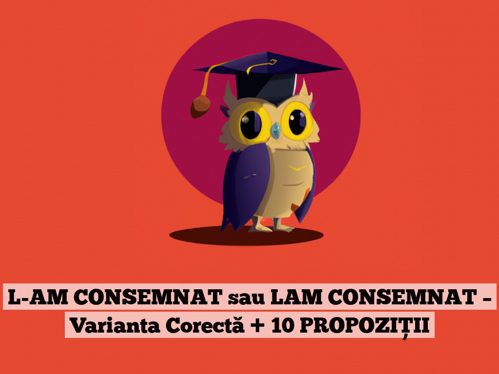 L-AM CONSEMNAT sau LAM CONSEMNAT – Varianta Corectă + 10 PROPOZIȚII