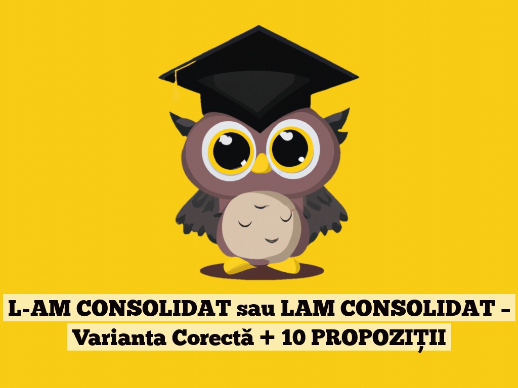 L-AM CONSOLIDAT sau LAM CONSOLIDAT – Varianta Corectă + 10 PROPOZIȚII