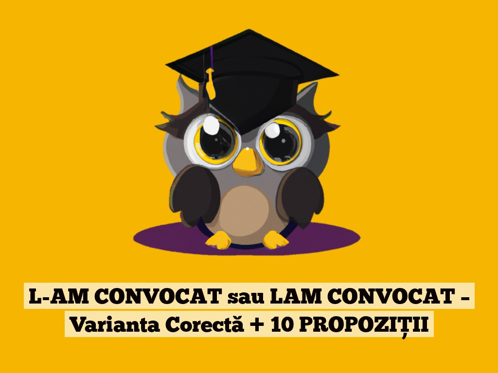 L-AM CONVOCAT sau LAM CONVOCAT – Varianta Corectă + 10 PROPOZIȚII