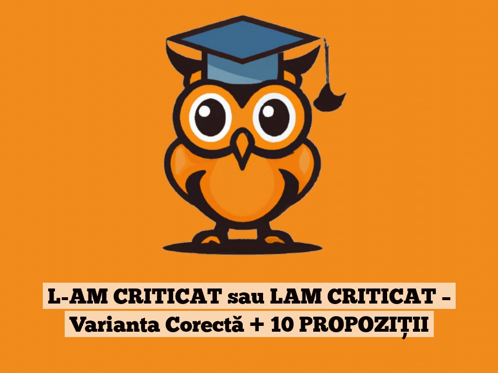 L-AM CRITICAT sau LAM CRITICAT – Varianta Corectă + 10 PROPOZIȚII