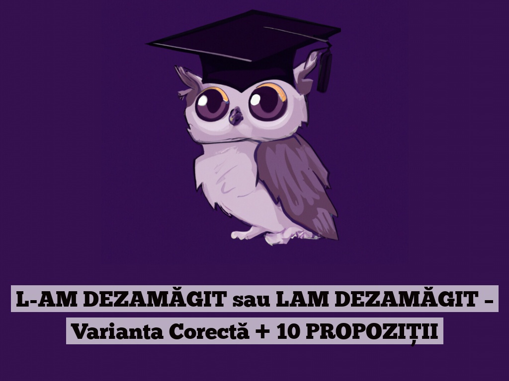 L-AM DEZAMĂGIT sau LAM DEZAMĂGIT – Varianta Corectă + 10 PROPOZIȚII