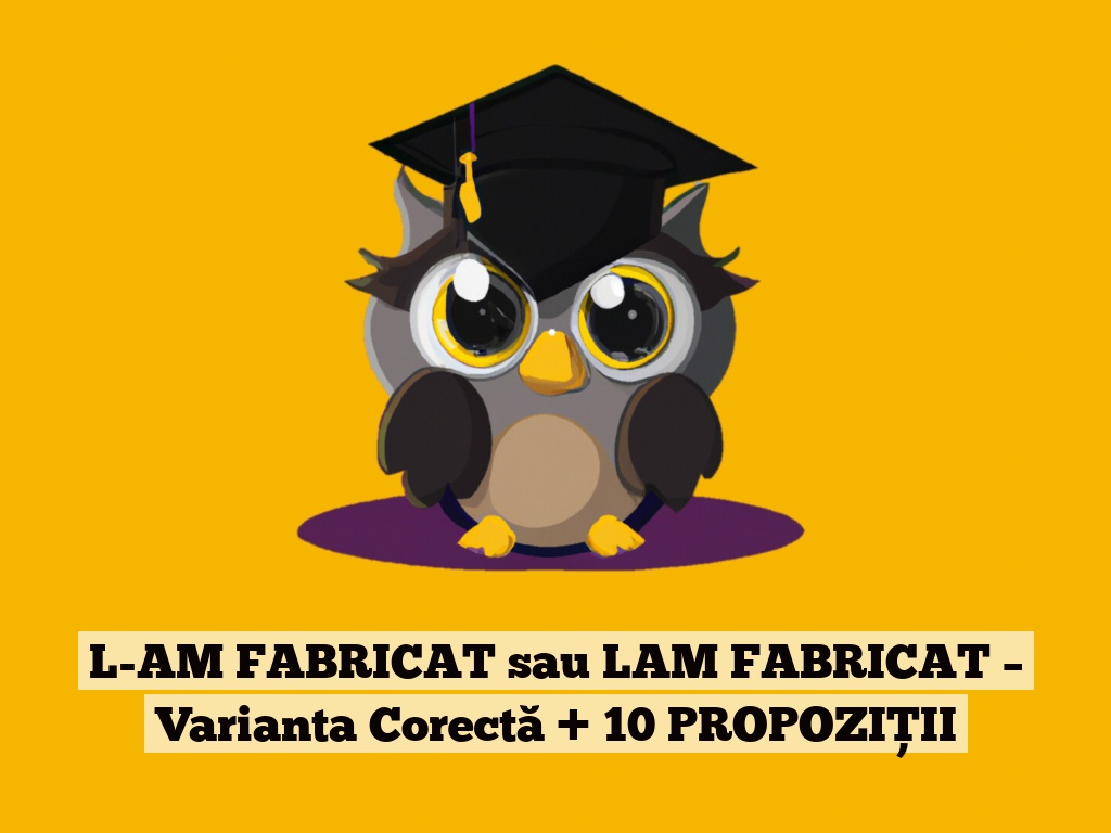 L-AM FABRICAT sau LAM FABRICAT – Varianta Corectă + 10 PROPOZIȚII