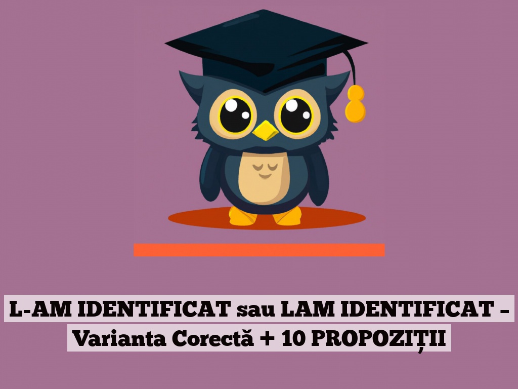 L-AM IDENTIFICAT sau LAM IDENTIFICAT – Varianta Corectă + 10 PROPOZIȚII