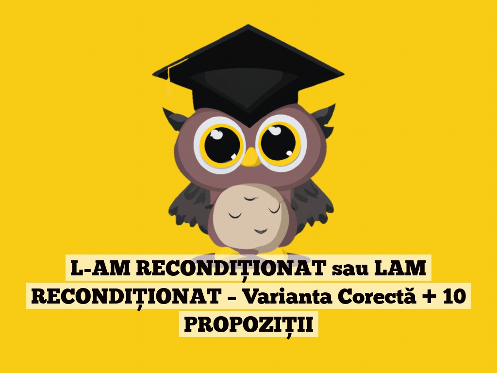 L-AM RECONDIȚIONAT sau LAM RECONDIȚIONAT – Varianta Corectă + 10 PROPOZIȚII