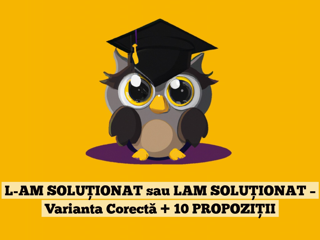 L-AM SOLUȚIONAT sau LAM SOLUȚIONAT – Varianta Corectă + 10 PROPOZIȚII