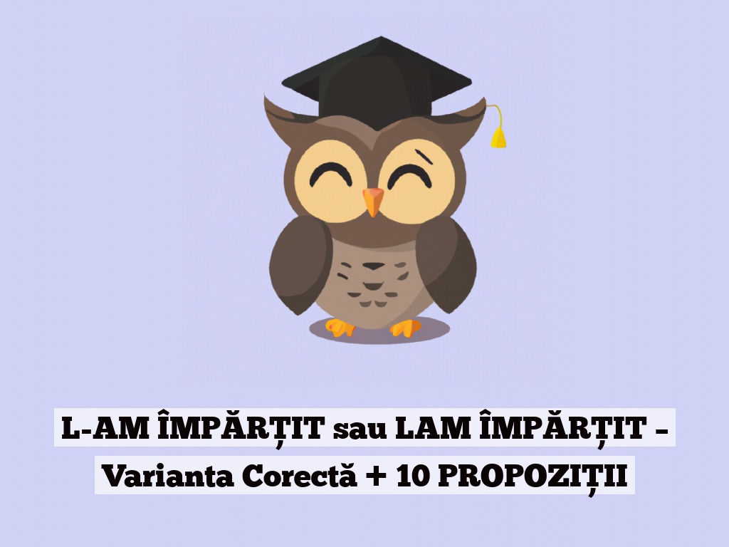 L-AM ÎMPĂRȚIT sau LAM ÎMPĂRȚIT – Varianta Corectă + 10 PROPOZIȚII