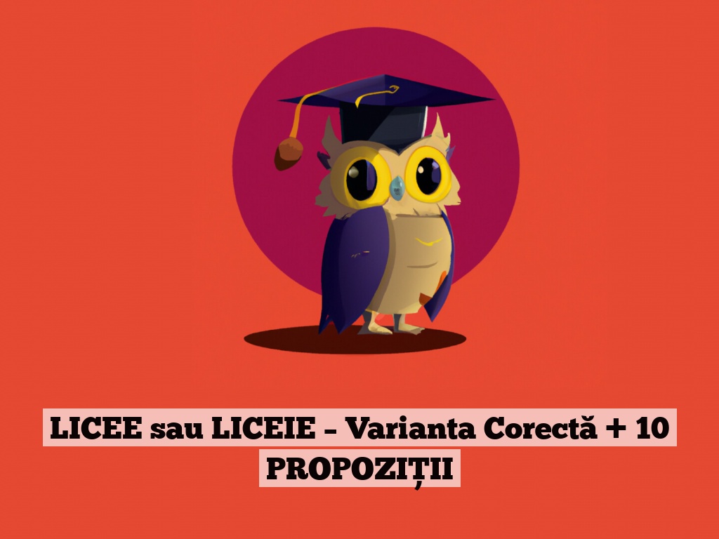 LICEE sau LICEIE – Varianta Corectă + 10 PROPOZIȚII