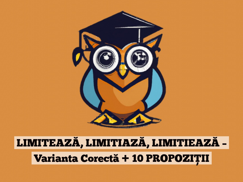 LIMITEAZĂ, LIMITIAZĂ, LIMITIEAZĂ – Varianta Corectă + 10 PROPOZIȚII