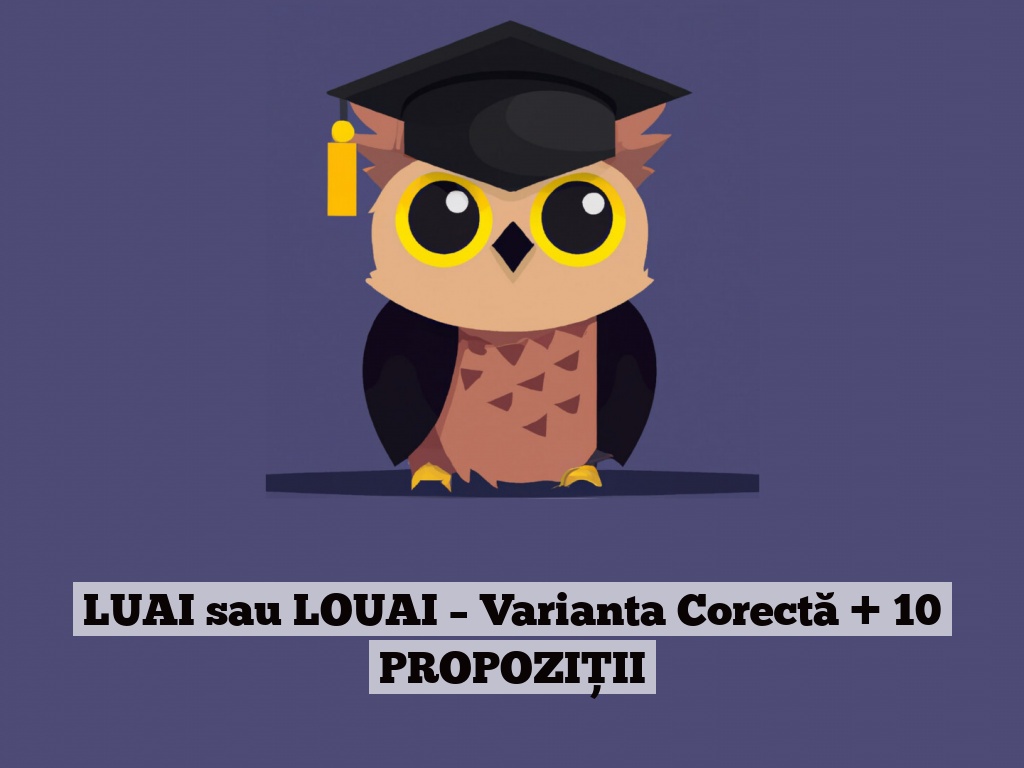 LUAI sau LOUAI – Varianta Corectă + 10 PROPOZIȚII