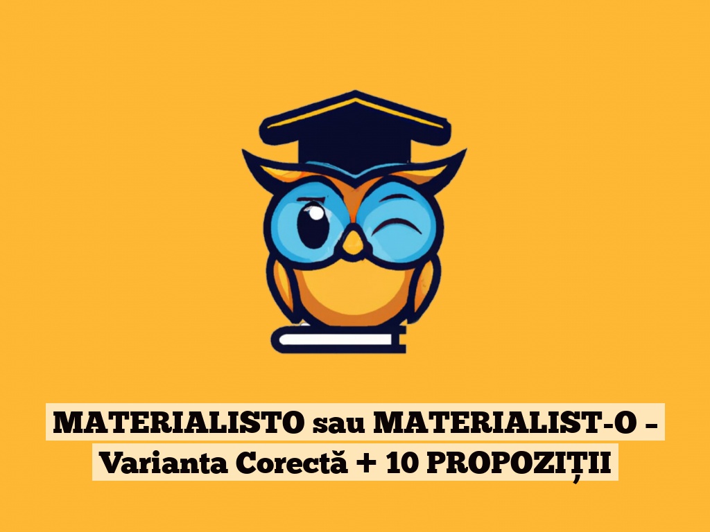 MATERIALISTO sau MATERIALIST-O – Varianta Corectă + 10 PROPOZIȚII