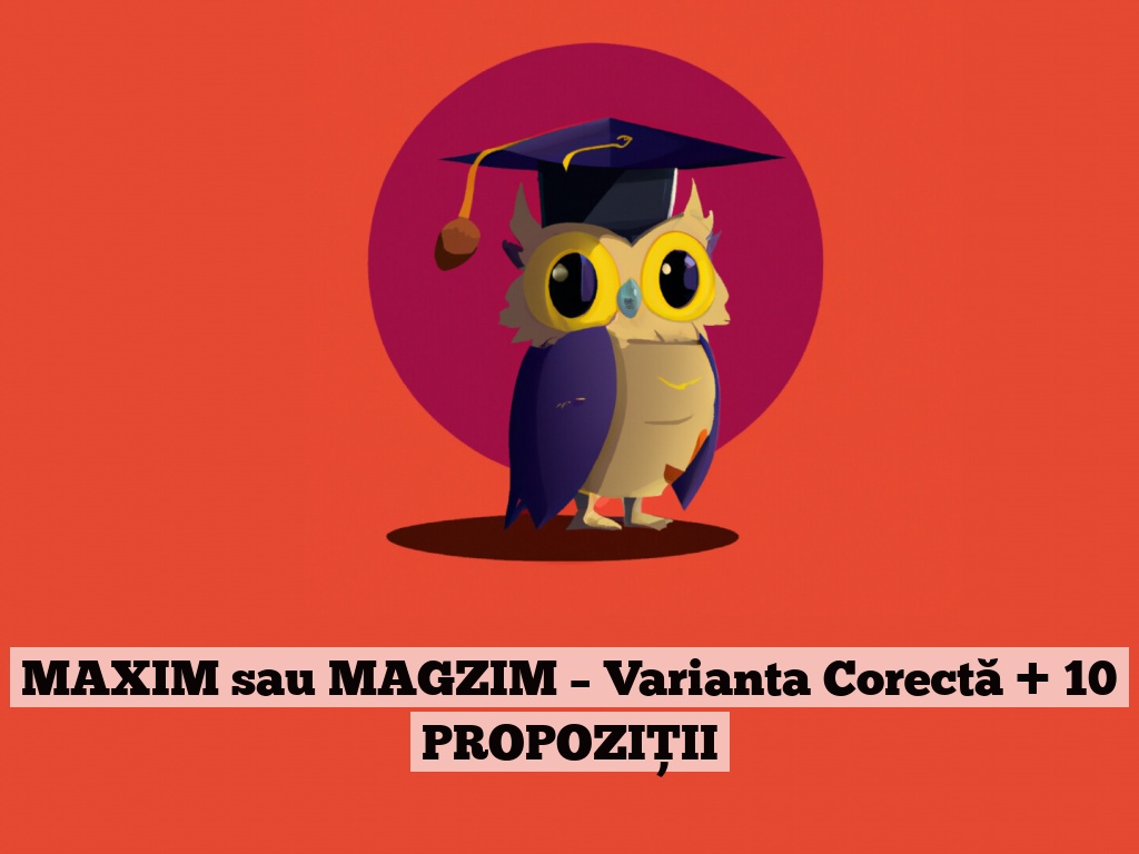 MAXIM sau MAGZIM – Varianta Corectă + 10 PROPOZIȚII