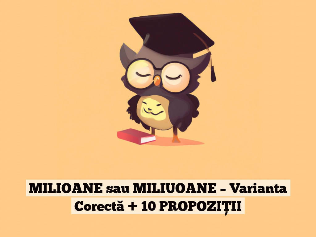 MILIOANE sau MILIUOANE – Varianta Corectă + 10 PROPOZIȚII