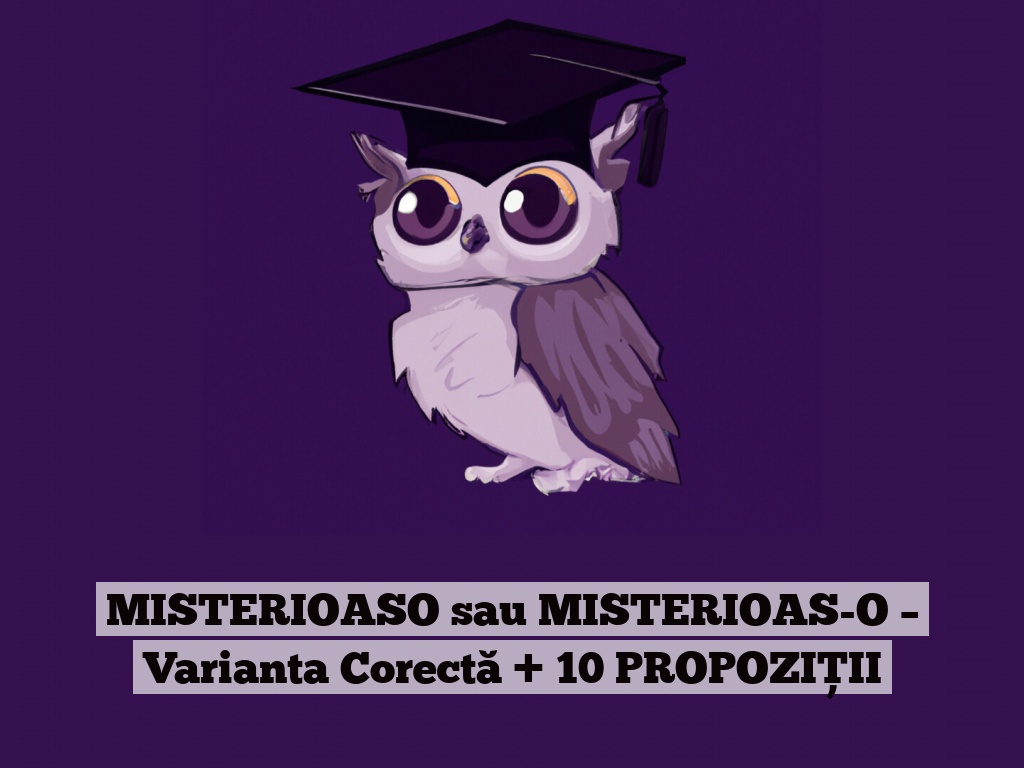 MISTERIOASO sau MISTERIOAS-O – Varianta Corectă + 10 PROPOZIȚII