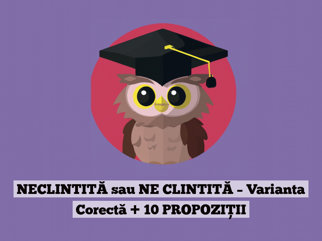 NECLINTITĂ sau NE CLINTITĂ – Varianta Corectă + 10 PROPOZIȚII