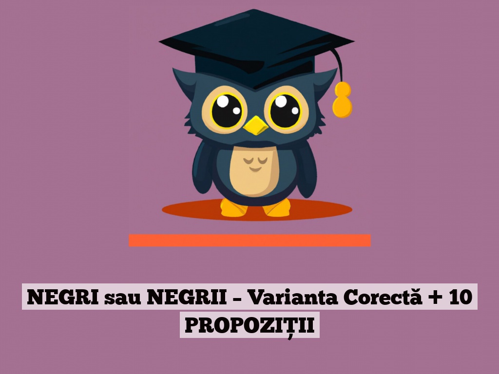 NEGRI sau NEGRII – Varianta Corectă + 10 PROPOZIȚII