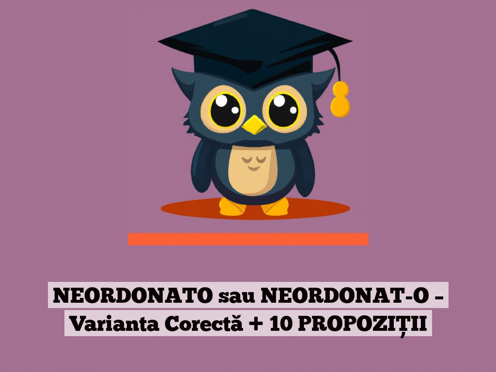 NEORDONATO sau NEORDONAT-O – Varianta Corectă + 10 PROPOZIȚII