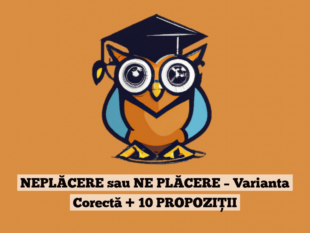 NEPLĂCERE sau NE PLĂCERE – Varianta Corectă + 10 PROPOZIȚII