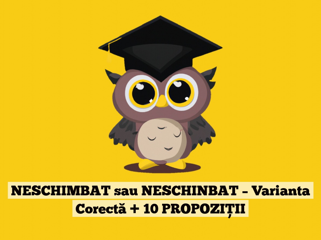 NESCHIMBAT sau NESCHINBAT – Varianta Corectă + 10 PROPOZIȚII