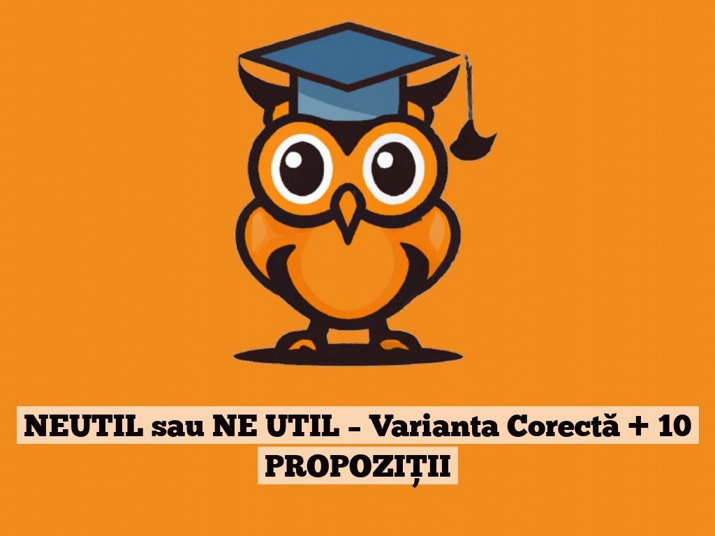 NEUTIL sau NE UTIL – Varianta Corectă + 10 PROPOZIȚII