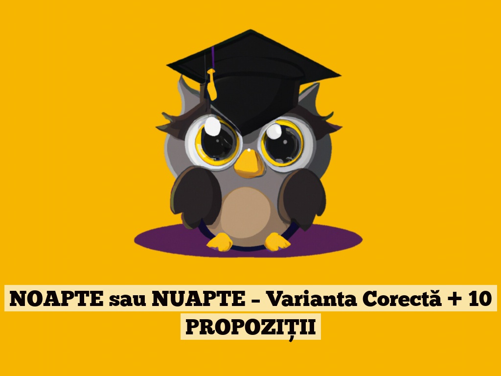 NOAPTE sau NUAPTE – Varianta Corectă + 10 PROPOZIȚII