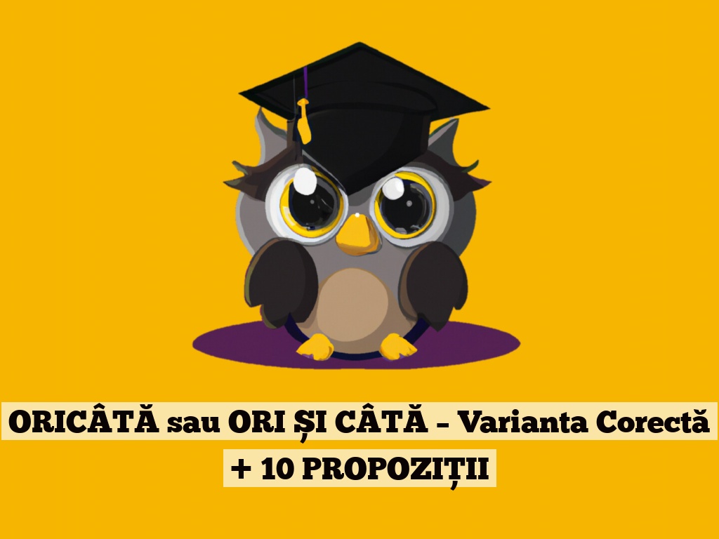 ORICÂTĂ sau ORI ȘI CÂTĂ – Varianta Corectă + 10 PROPOZIȚII