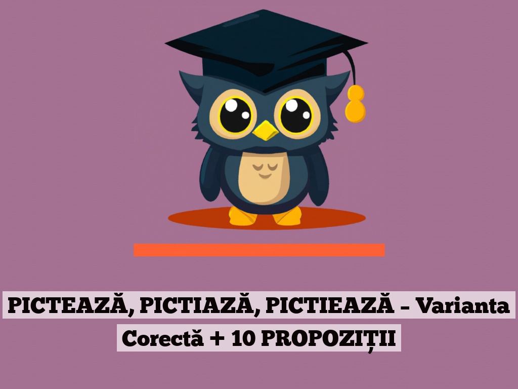 PICTEAZĂ, PICTIAZĂ, PICTIEAZĂ – Varianta Corectă + 10 PROPOZIȚII