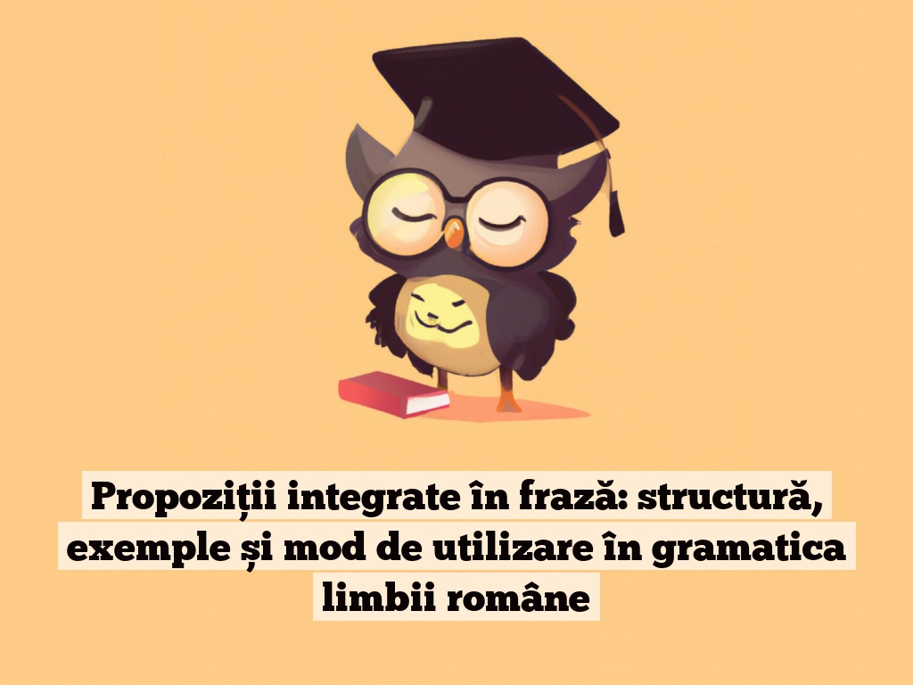 Propoziții integrate în frază: structură, exemple și mod de utilizare în gramatica limbii române