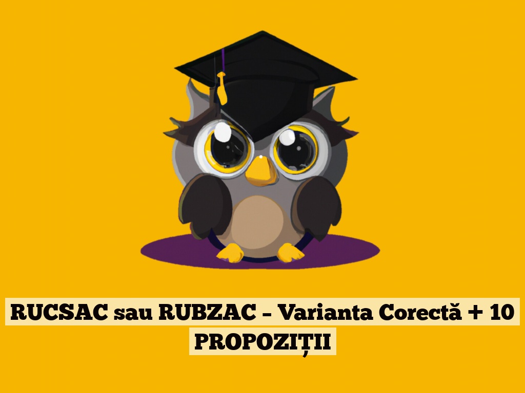 RUCSAC sau RUBZAC – Varianta Corectă + 10 PROPOZIȚII