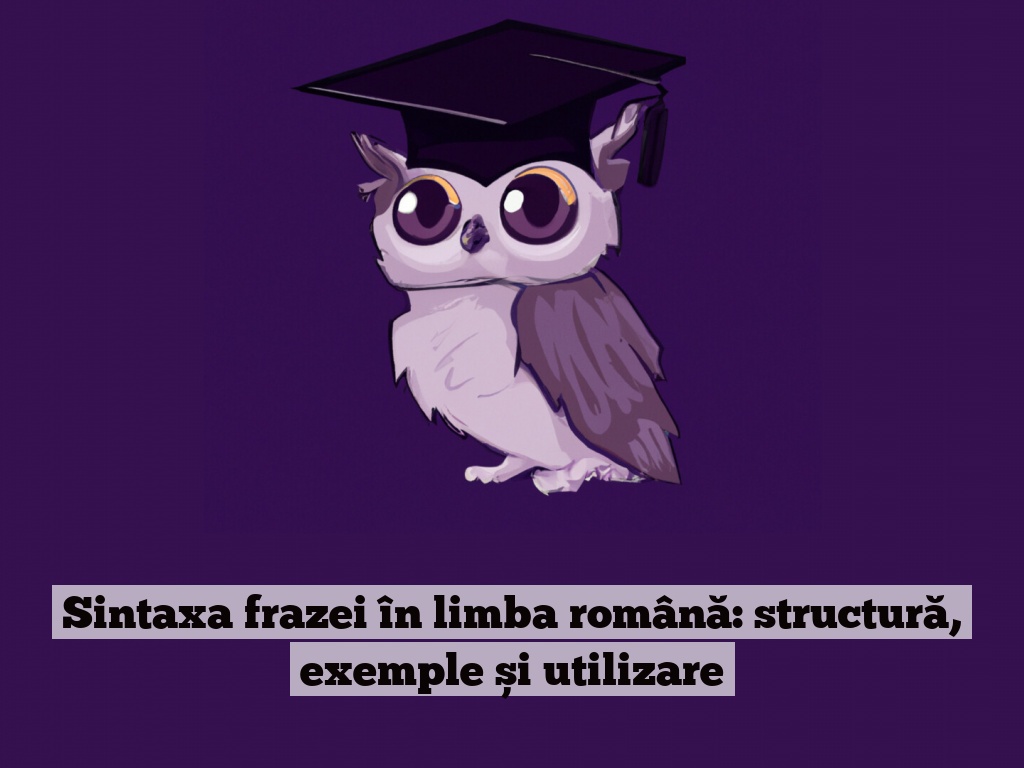 Sintaxa frazei în limba română: structură, exemple și utilizare