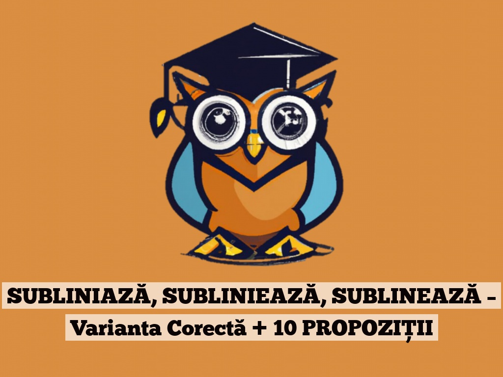 SUBLINIAZĂ, SUBLINIEAZĂ, SUBLINEAZĂ – Varianta Corectă + 10 PROPOZIȚII