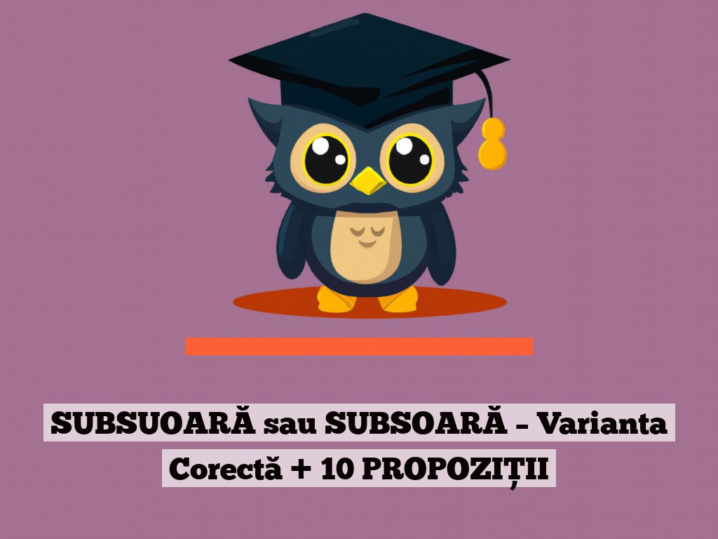 SUBSUOARĂ sau SUBSOARĂ – Varianta Corectă + 10 PROPOZIȚII