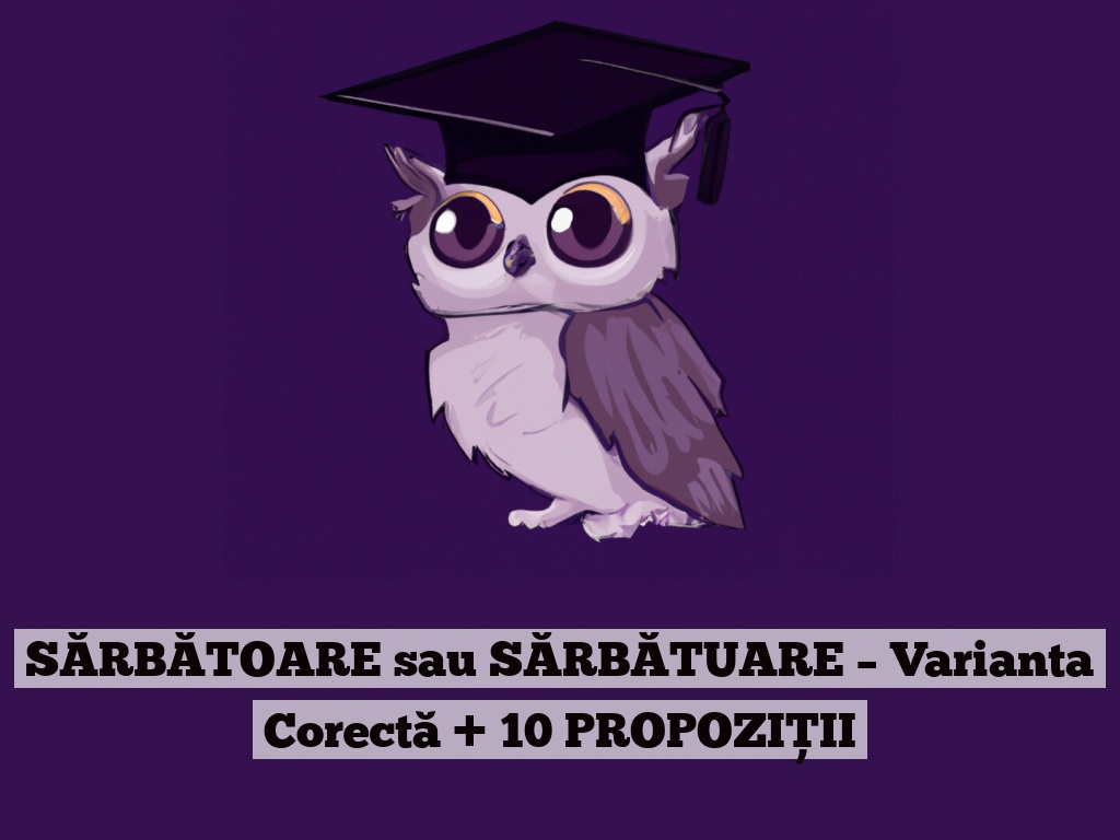 SĂRBĂTOARE sau SĂRBĂTUARE – Varianta Corectă + 10 PROPOZIȚII