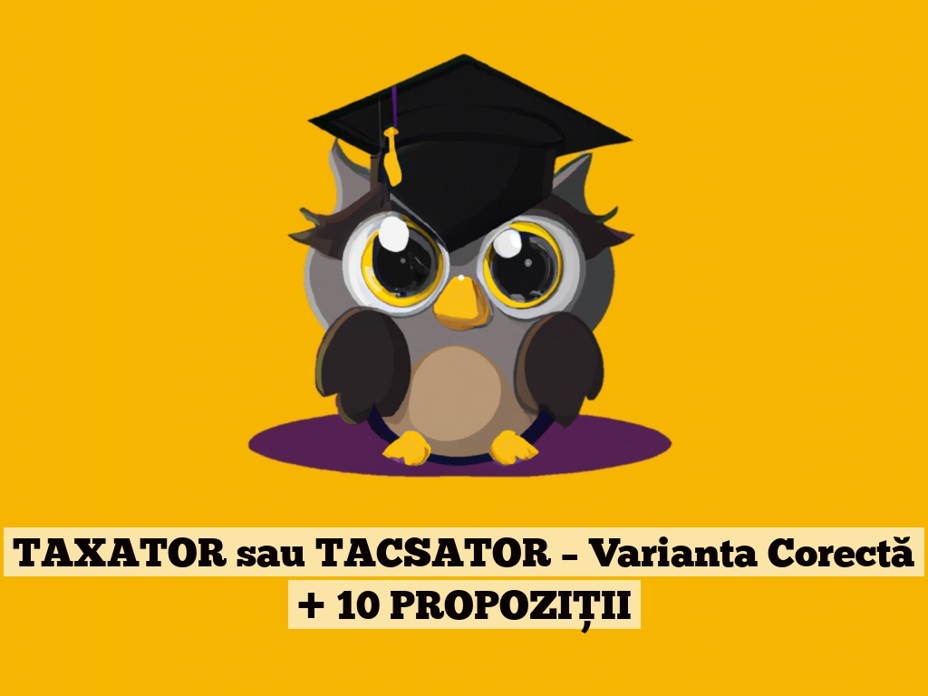 TAXATOR sau TACSATOR – Varianta Corectă + 10 PROPOZIȚII