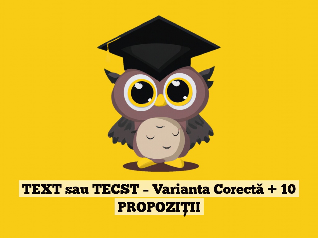 TEXT sau TECST – Varianta Corectă + 10 PROPOZIȚII