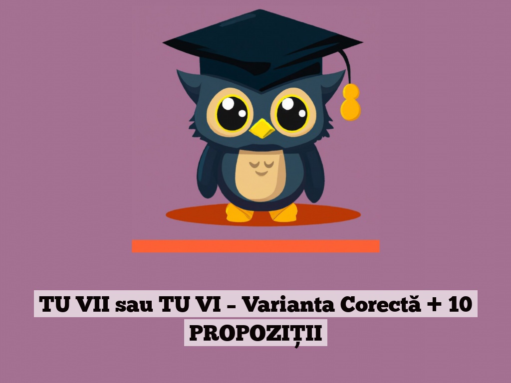 TU VII sau TU VI – Varianta Corectă + 10 PROPOZIȚII