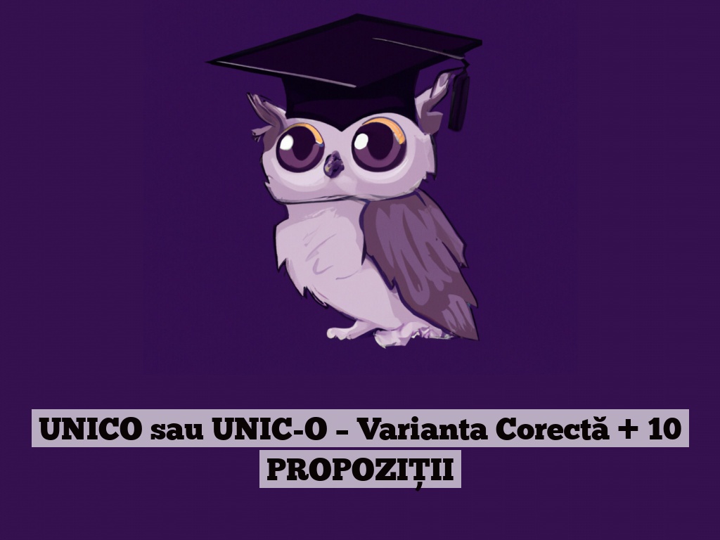 UNICO sau UNIC-O – Varianta Corectă + 10 PROPOZIȚII