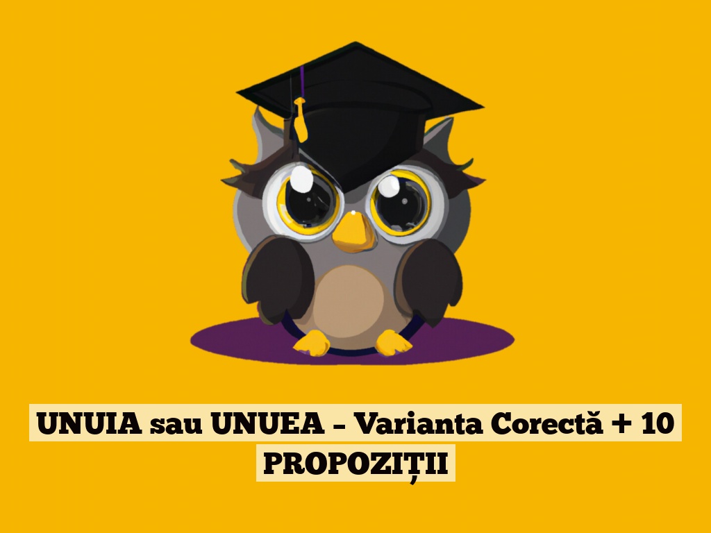 UNUIA sau UNUEA – Varianta Corectă + 10 PROPOZIȚII