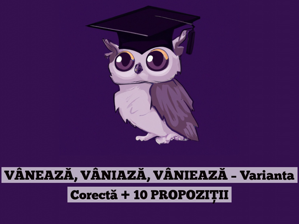 VÂNEAZĂ, VÂNIAZĂ, VÂNIEAZĂ – Varianta Corectă + 10 PROPOZIȚII