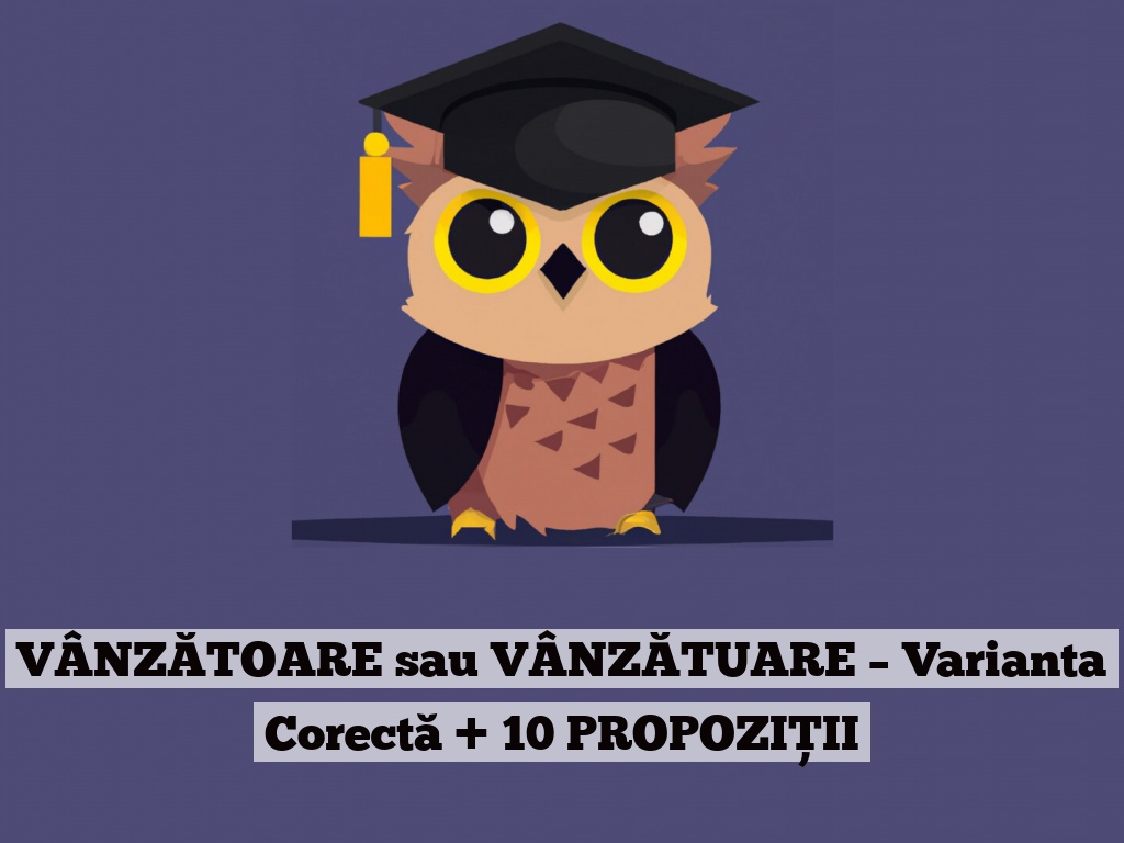 VÂNZĂTOARE sau VÂNZĂTUARE – Varianta Corectă + 10 PROPOZIȚII