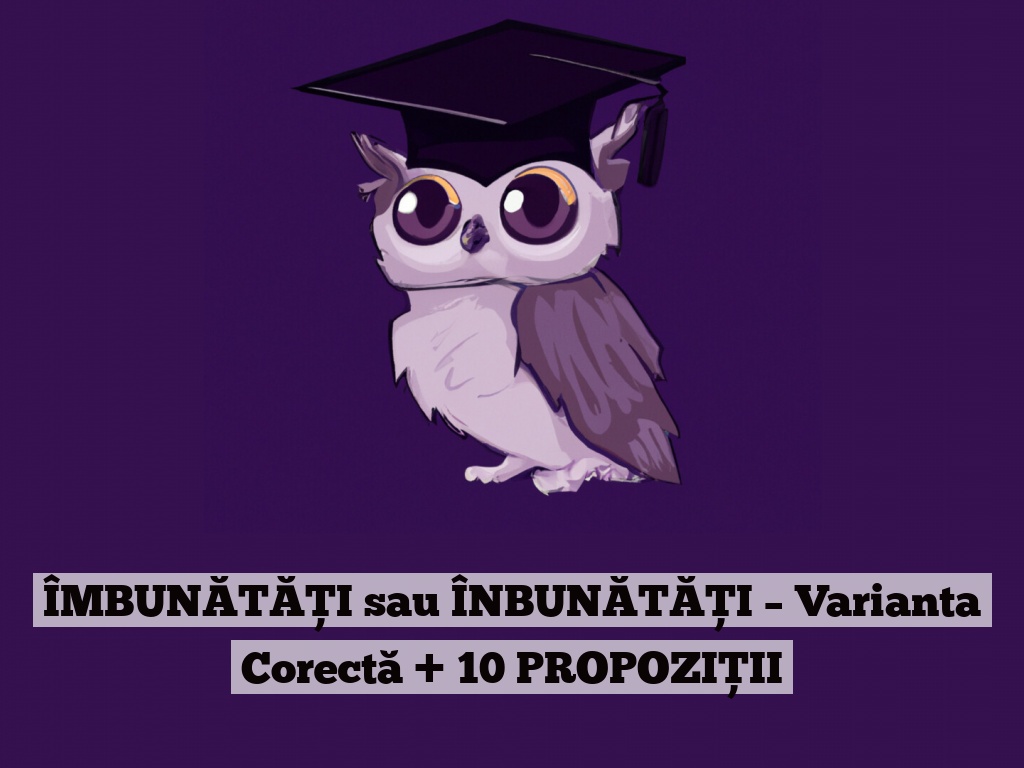 ÎMBUNĂTĂȚI sau ÎNBUNĂTĂȚI – Varianta Corectă + 10 PROPOZIȚII