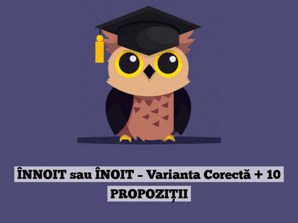 ÎNNOIT sau ÎNOIT – Varianta Corectă + 10 PROPOZIȚII