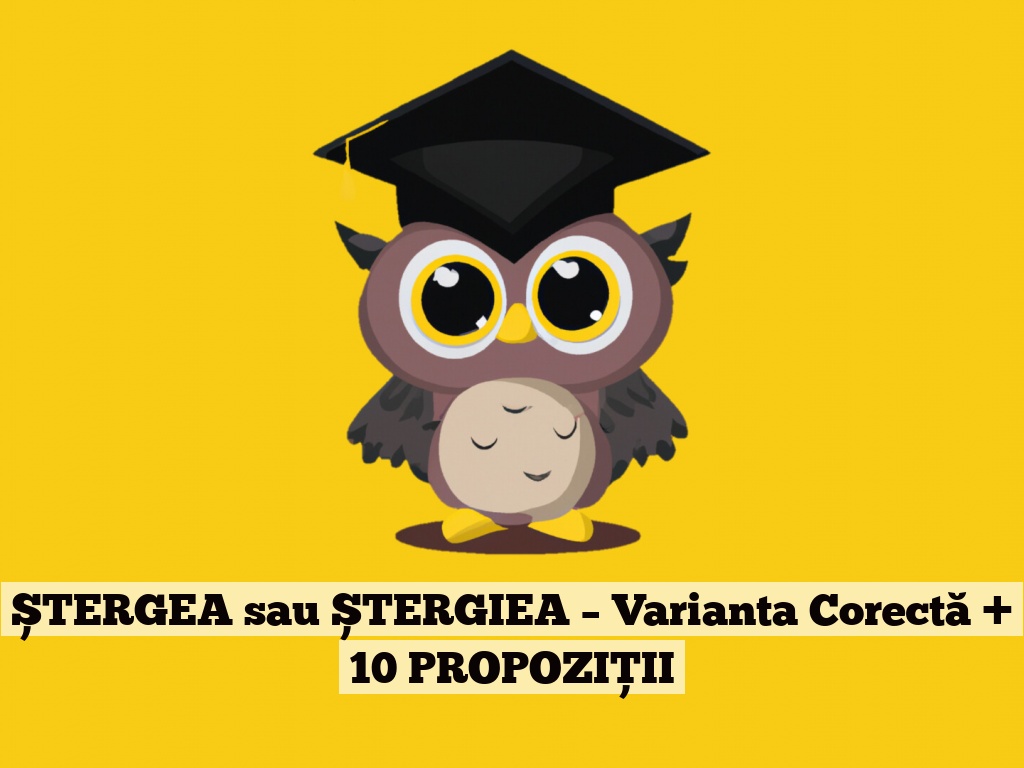 ȘTERGEA sau ȘTERGIEA – Varianta Corectă + 10 PROPOZIȚII