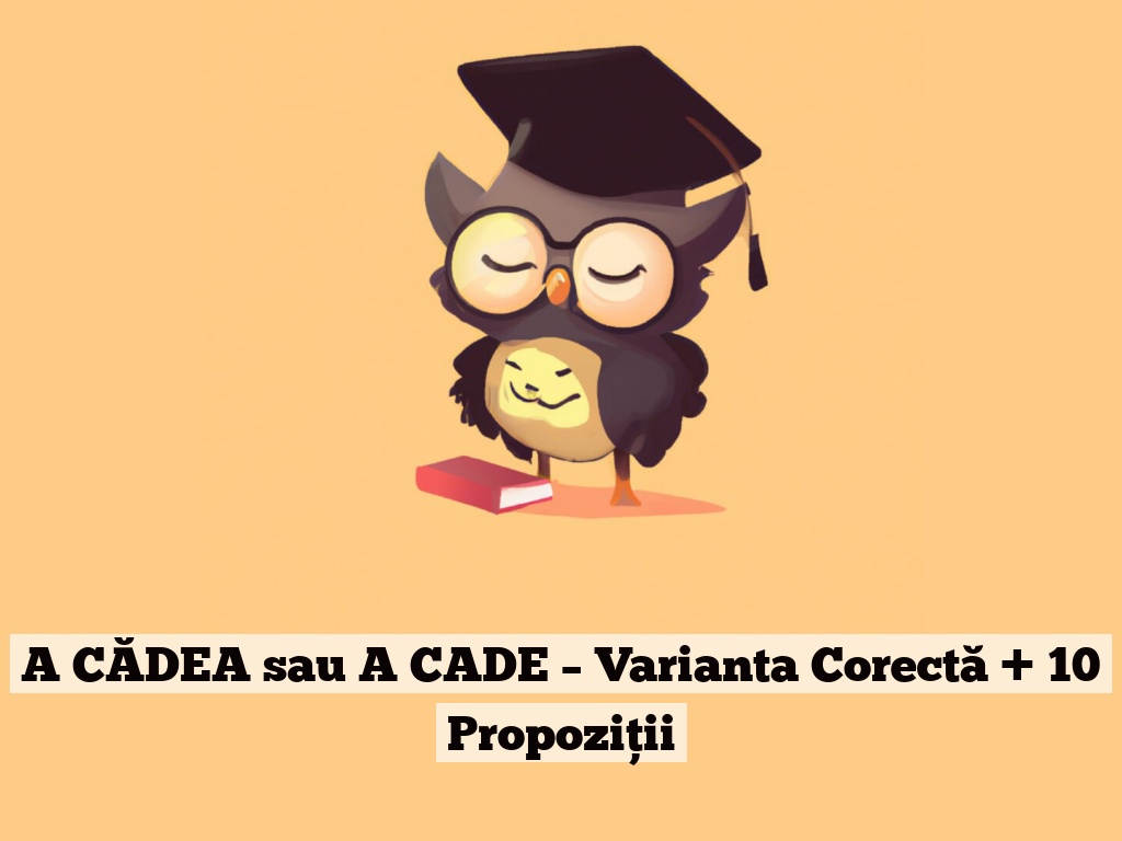 A CĂDEA sau A CADE – Varianta Corectă + 10 Propoziții